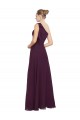 Vendedor de Um Ombro Chiffon Sem Mangas Uva Vestidos Formais / Vestidos de Madrinha