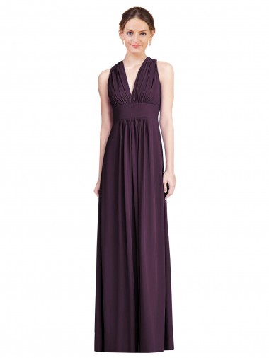 Vendedor de Decote V Chiffon Sem Mangas Uva Vestido de Noite / Vestidos de Madrinha