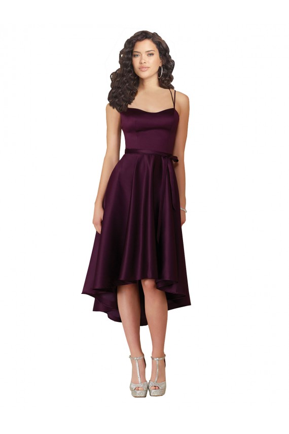 Vendedor de Amor Cetim Sem Mangas Criss Cruz Uva Vestidos de Madrinha / Vestidos de Festa