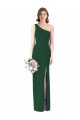 Vendedor de Um Ombro Chiffon Sem Mangas Verde Escuro Vestidos de Madrinha