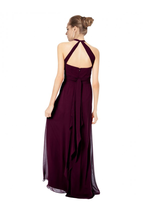 Vendedor de Cabeçada Chiffon Sem Mangas Abrir de volta Verde Meia-Noite Vestidos de Madrinha