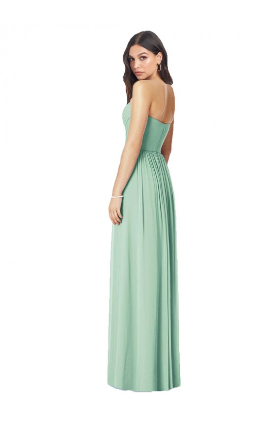 Vendedor de Amor Chiffon Sem Mangas Verde Menta Vestidos de Madrinha