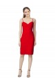 Vendedor de Amor Crepe Esticado Sem Mangas Vermelho Curto Vestidos de Madrinha / Vestidos de Noite / Vestidos de Festa