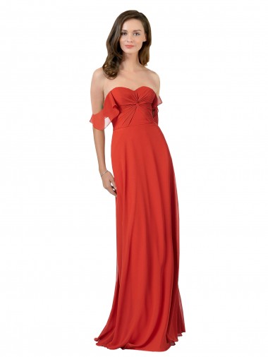 Vendedor de Amor Chiffon Sem Mangas Costas em V Vermelho Vestidos de Madrinha