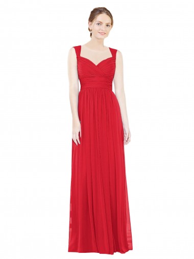 Vendedor de Amor Chiffon Sem Mangas Vermelho Vestidos de Madrinha / Vestidos de Baile