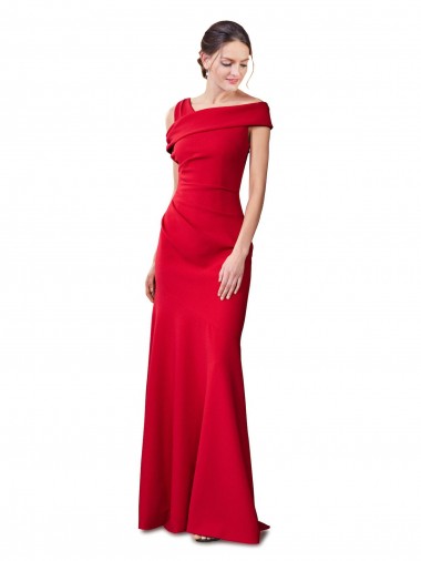 Vendedor de Crepe Esticado Sem Mangas Vermelho Vestidos de Madrinha / Vestidos de Noite / Vestidos de Festa