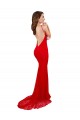 Vendedor de Decote Alto Renda Sem Mangas Abrir de volta Vermelho Vestidos de Madrinha / Vestidos de Noite / Vestidos de Festa