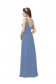 Vendedor de Decote V Chiffon Sem Mangas Windsor Azul Vestidos de Madrinha