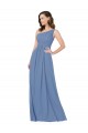 Vendedor de Um Ombro Chiffon Sem Mangas Windsor Azul Vestidos de Madrinha